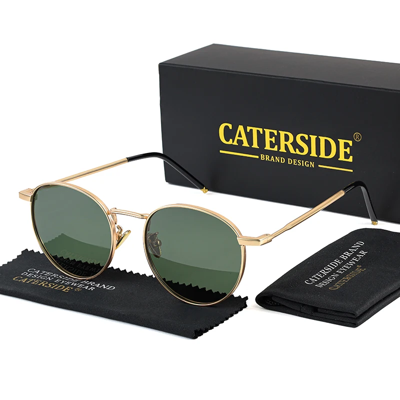 Солнечные очки CATERSIDE в стиле ретро UV400 Мужские поляризационные солнцезащитные