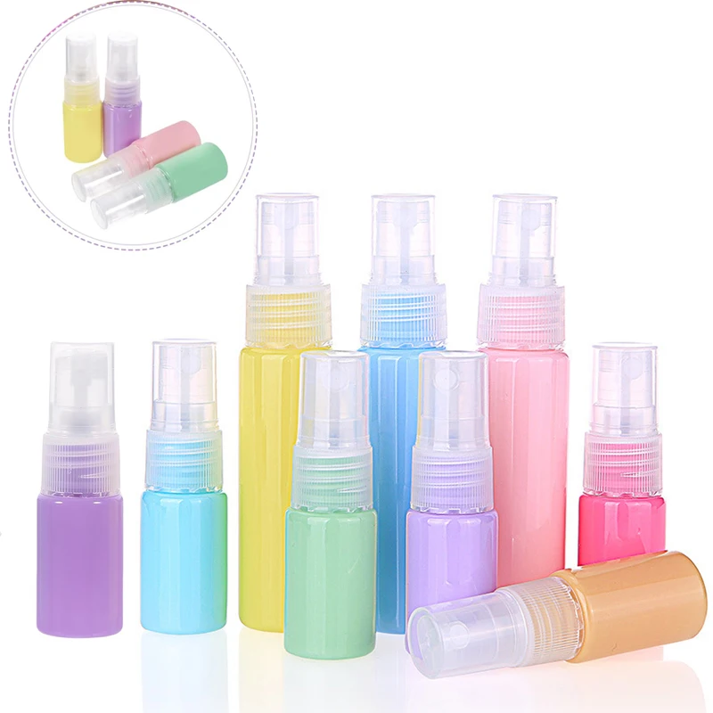 Флаконы с распылителем пустые цветные пластиковые для ароматерапии 5 шт.