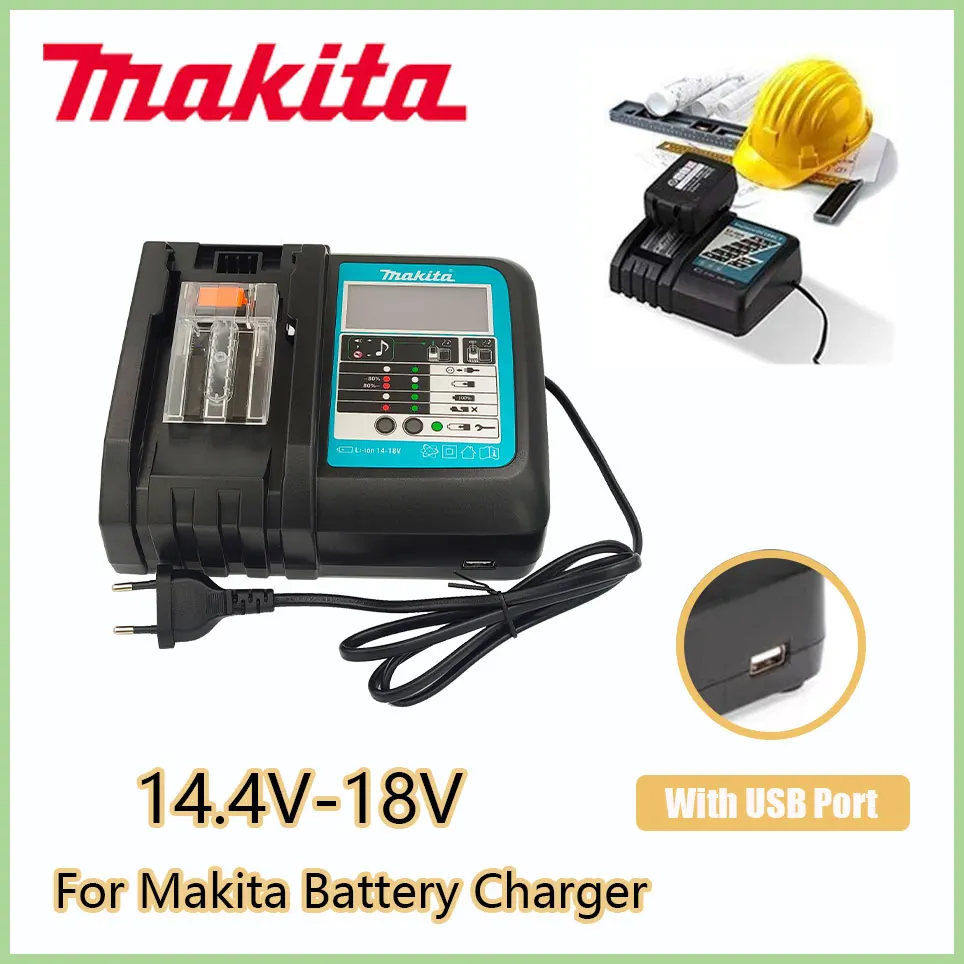 

Makita 18VRC battery charger 3A 6A 14.4V 18V 6AH Bl1830 Bl1430 BL1860 BL1890 tool power charger USB Prot 18VRF with LED display