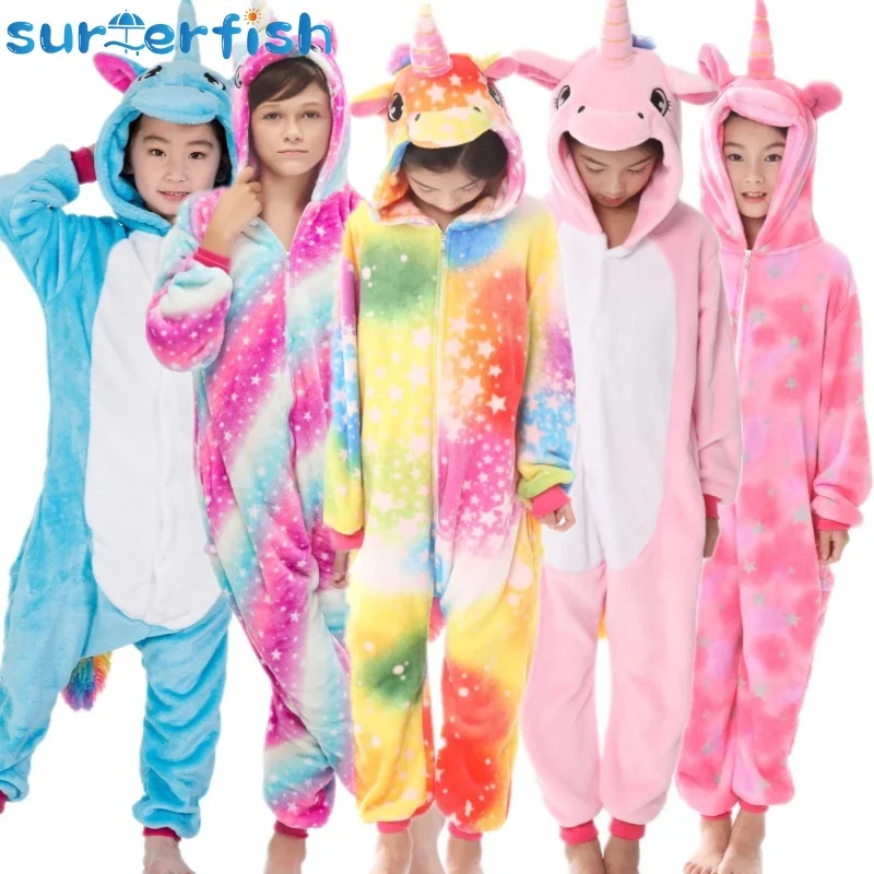 

New Pijama Panda Kids Pajamas Unicorn Pyjamas For Children Animal Cartoon Baby Costume Winter Boy Girl Licorne Onesie