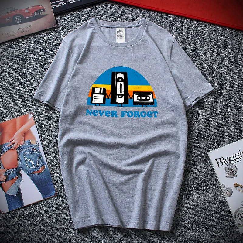 

Cool 100% Cotton Short Sleeve Funny Never Forget T-Shirt Cool Loose Men's T-Shirt O Neck T-Shirt Men's T-Shirt Top
