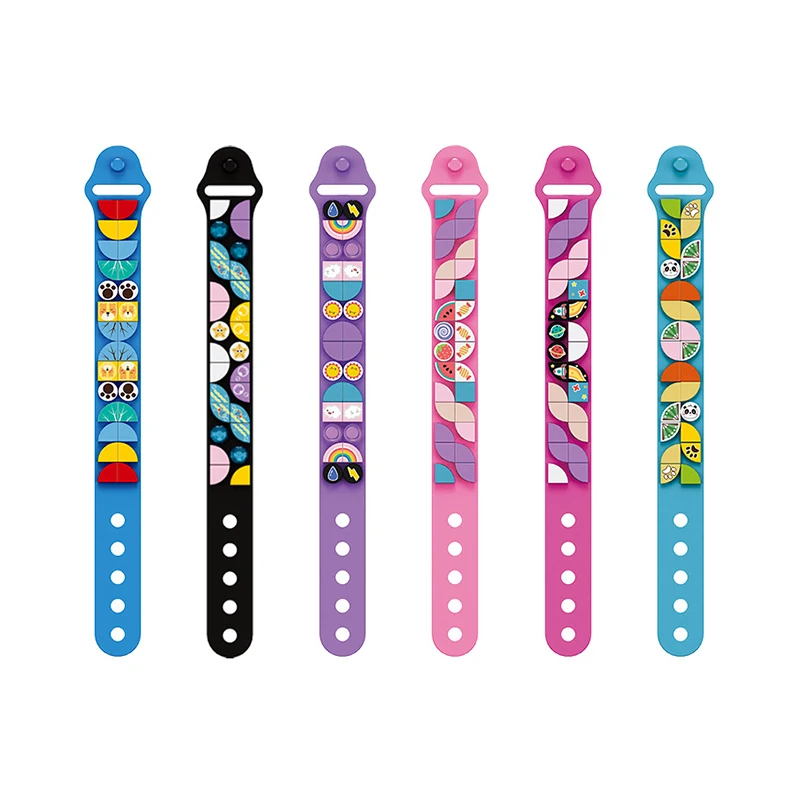 

New Building Blocks Bracelet For Children Assembly Small Particle Pattern Bracelet Montessori Toy Adults Children Toys Kids Gift