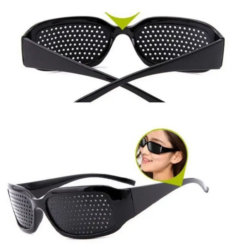 

Black Vision Care Wearable Corrective Glasses Improver Stenopeic Pinhole Pin Hole Glasses Anti-fatigue Eye Protection TXTB1