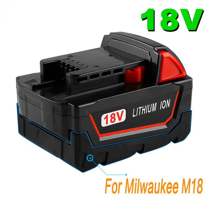 

100% Original 18V 12800mAh Li-ion Tool Battery for Milwaukee M18 48-11-1815 48-11-1850 2646-20 2642-21CT Repalcement M18 Battery