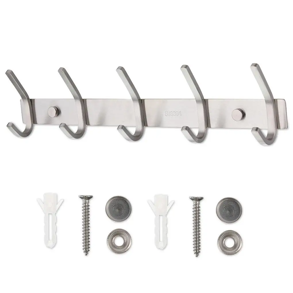 

304 Stainless Steel Non-marking Strong Sticking Hook Kitchen Storage Tools Bathroom Hanger Storage Holder Hanging Stickers