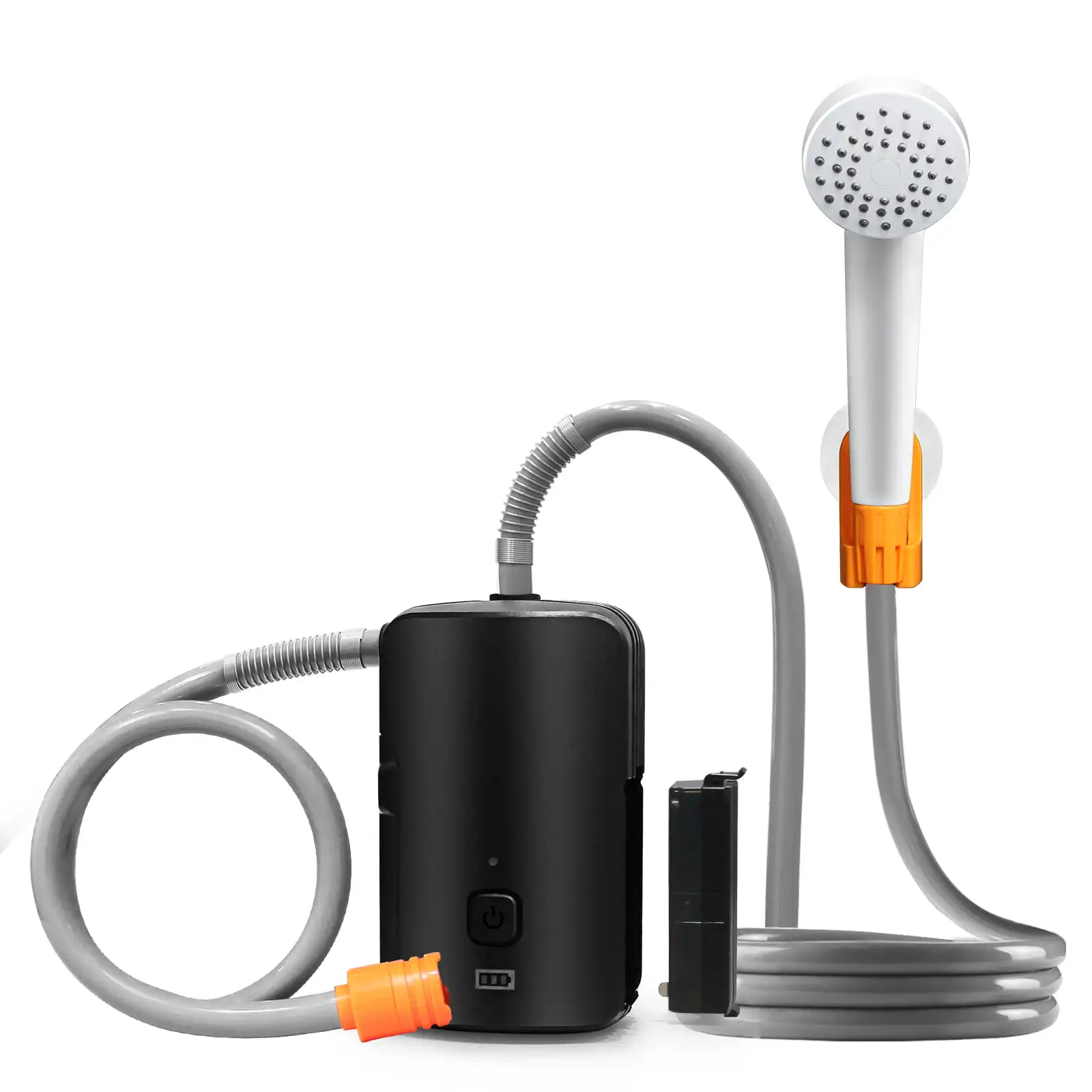 

Portable Outdoor Shower, 2 Flow Modes, Removable Rechargeable Battery 4400 mAh with LED Light, Battery Powered Shower Hiking/B