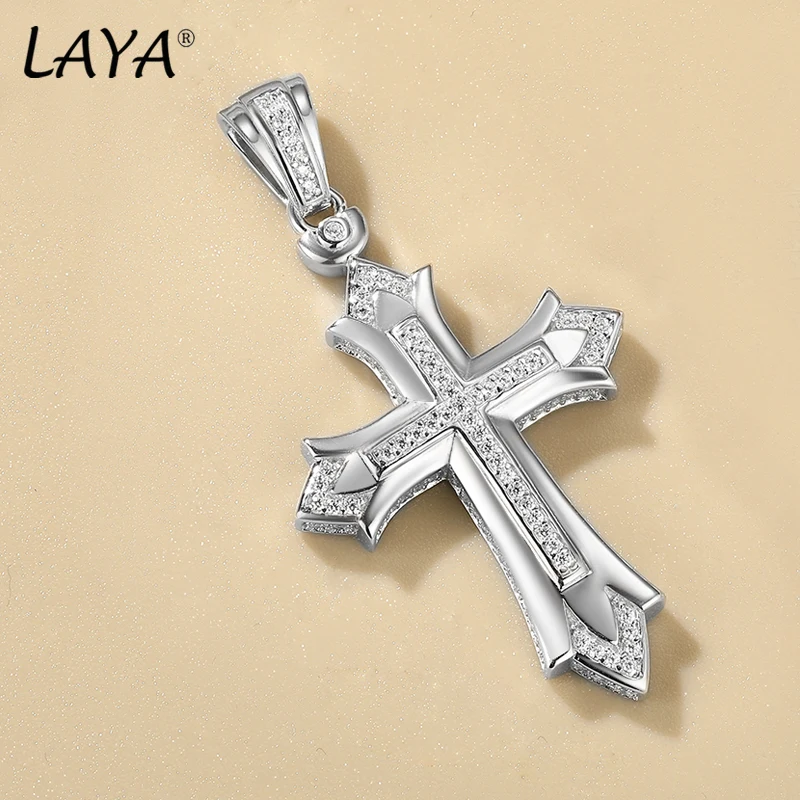 ЛАЙЯ Минималистичный настоящий крест из стерлингового серебра 925 пробы с