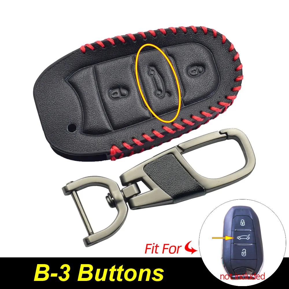 

Кожаный чехол для автомобильного ключа, умный защитный чехол для пульта дистанционного управления, брелок для Peugeot 5008 208 308 508 2008 3008 Rifter Citroen C4 DS DS4 DS5