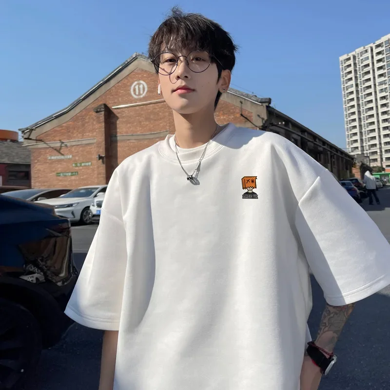 Стильная мужская кожаная футболка из замши рукава на весну и лето модель