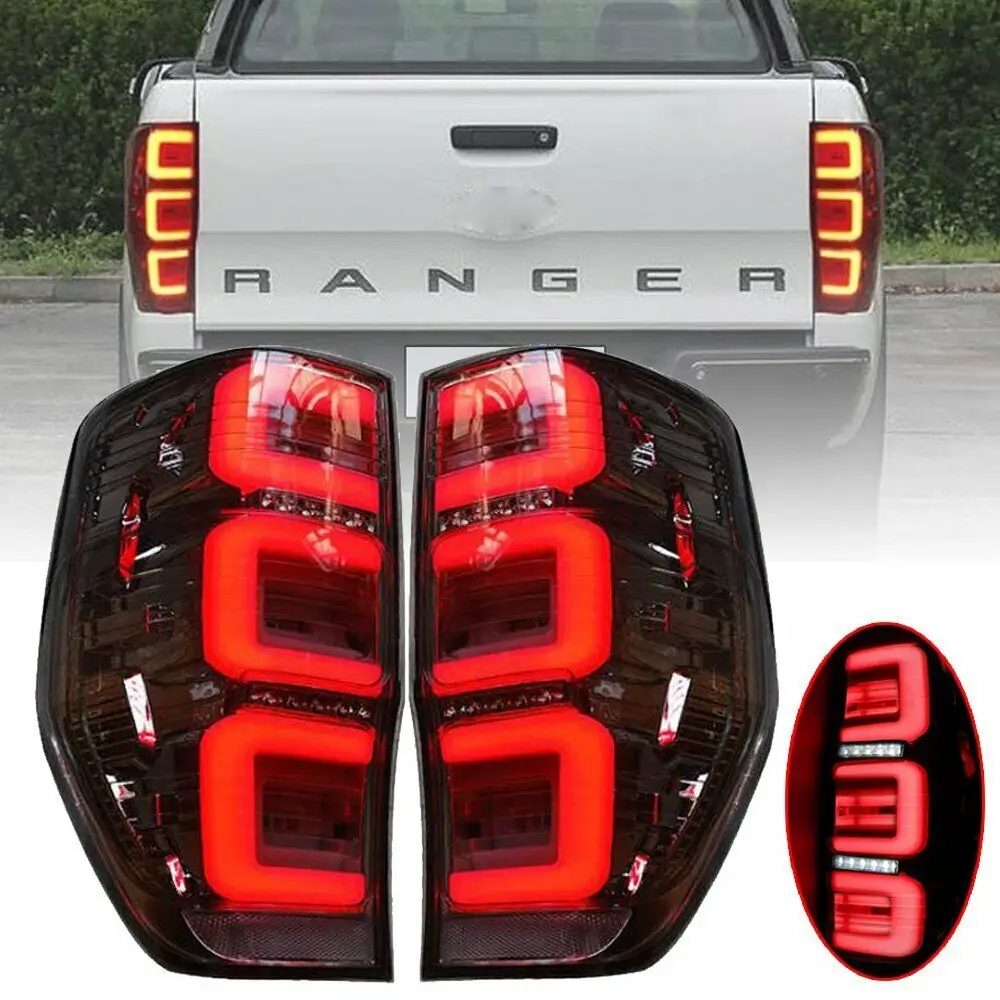 

Smoked LED Tail Rear Lamp For Ford Ranger Raptor 2012-2022 Assembly Dynamic Sequential Turn Signals DRL Brake Reverse Lights