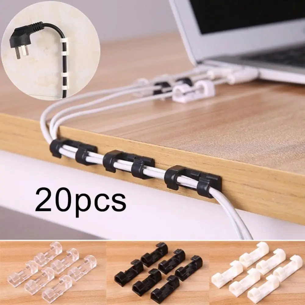 

20Pcs Self-adhesive Cable Clip Clamp Wire Buckle Line Fastener Organizer Fixer