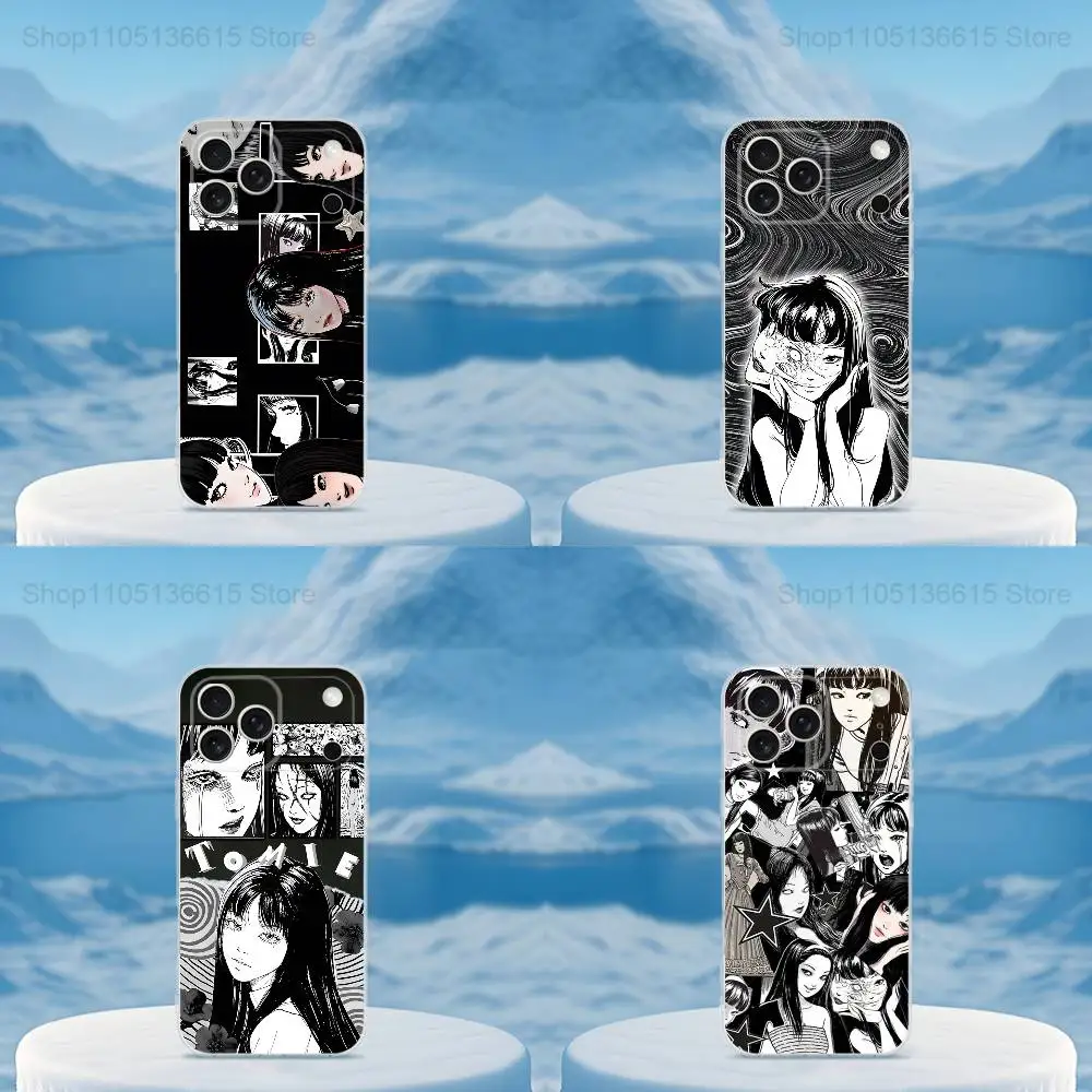 Фото Comics T-Tomie J-Junji ito Phone Case For iPhone 16,15,14,13,12,11,17 Pro,Max,Plus,X,XS,XR,SE,Mini Transparent Soft Cover №1
