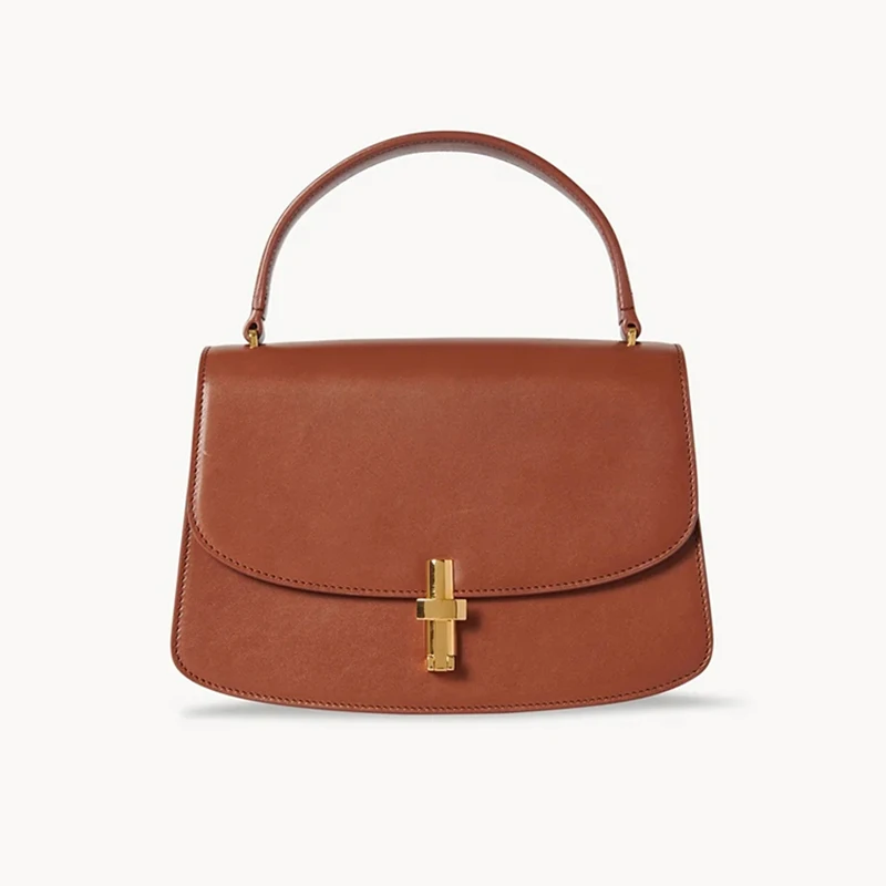 High Grade Quality Cowhide Women's Bag 2023 Trend Fashion Chic Elegant Exquisite Brand Designer Handbag T-shaped Metal Buckle
