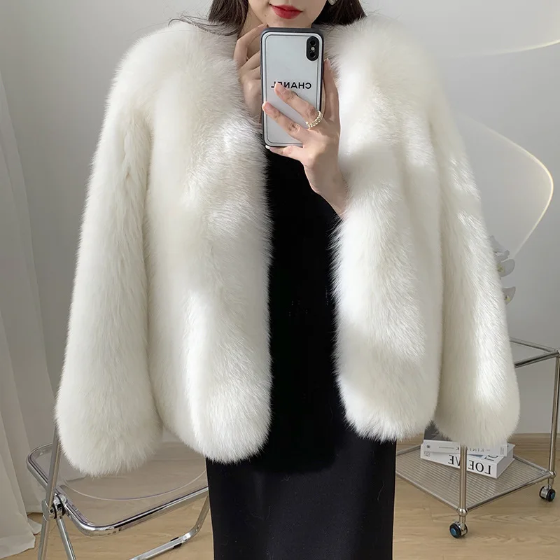 Luxury Real Fur Coat  Whole leather fox fur coat Winter Jacket Women Natural Fox Fur Thick Warm Outerwear Streetwear New Fashion