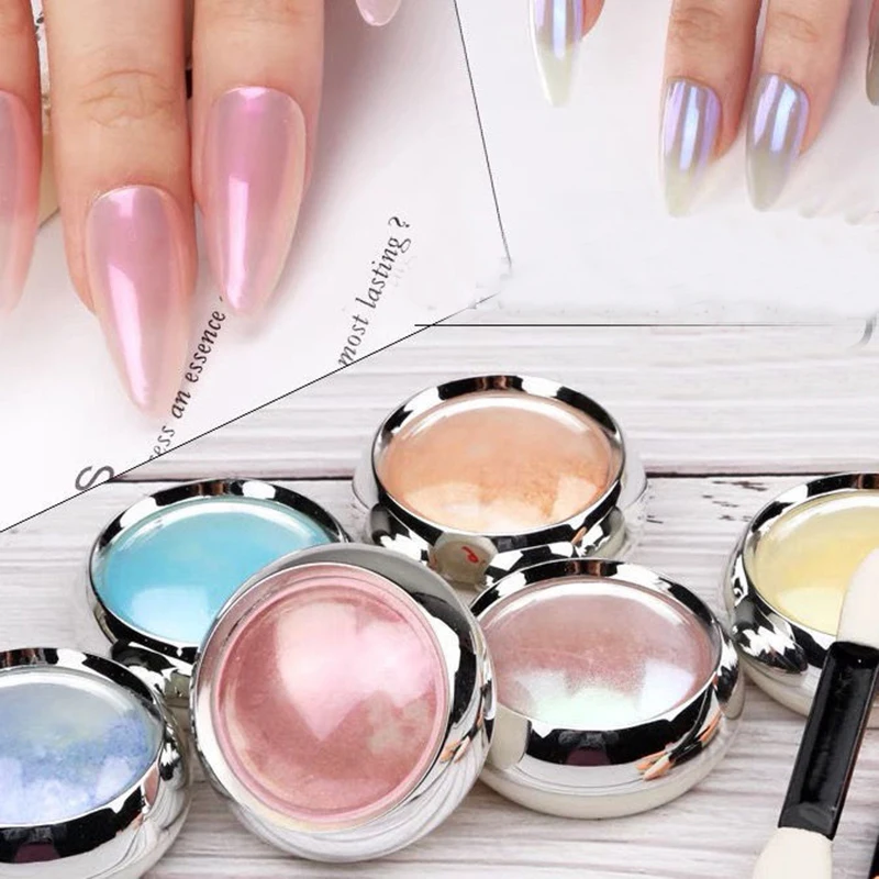 

Pigment Laser Rainbow Nail Dust Powder Ice Transparent Aurora Glitter Holographic Manicure Nail Decoration Chrome Nail Power