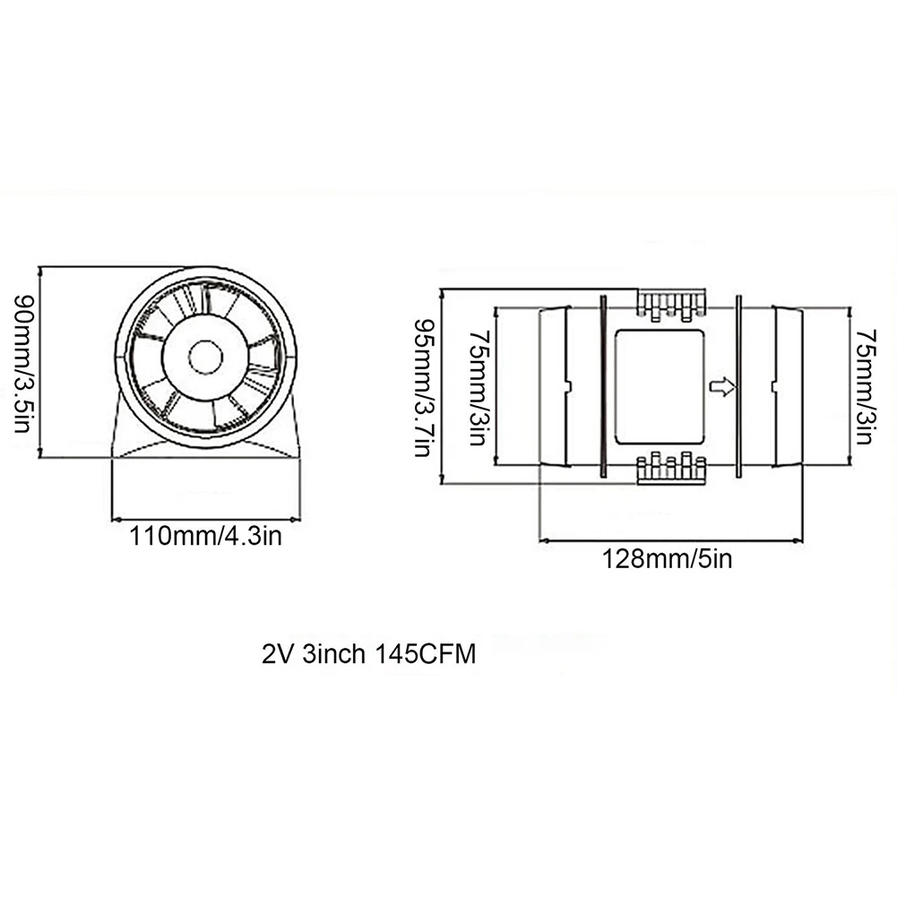 

Exhaust Fans 12V 3inch 45CFM Air Pipe Fan For Boat RV Yacht Kitchen Vent Exhaust Fans Marine Accessories Home Improvement