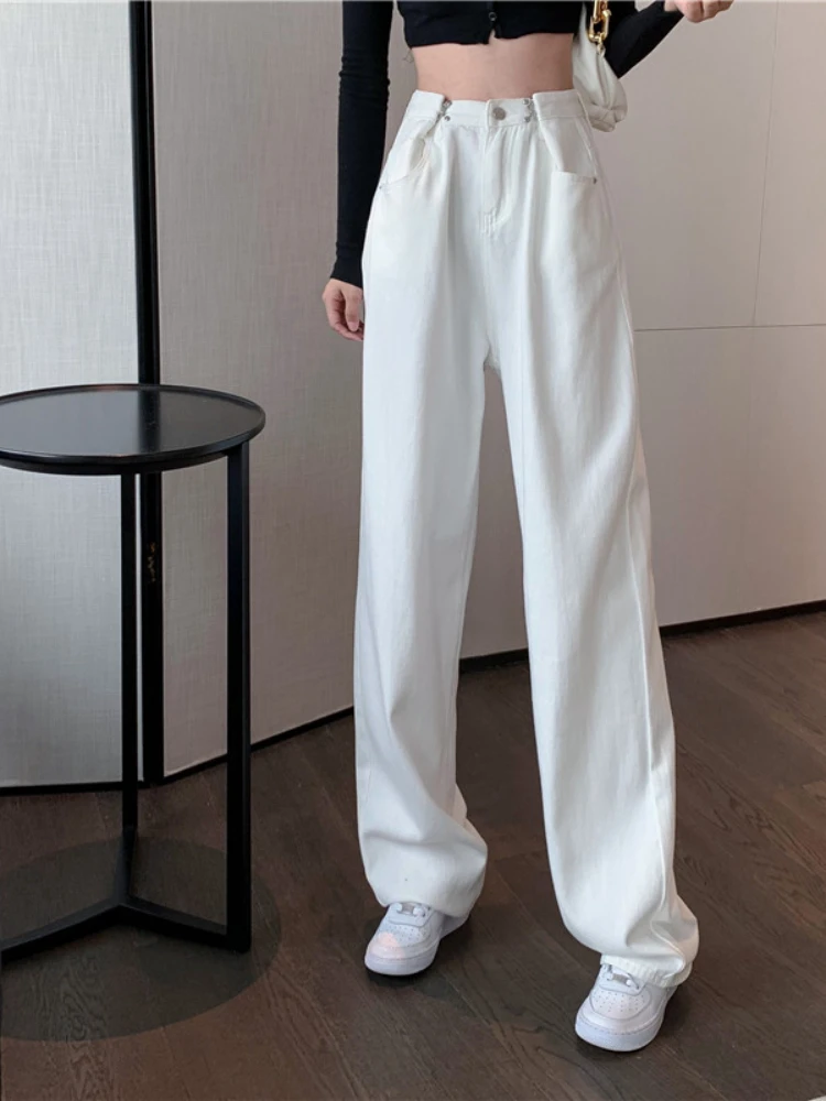 

Autumn Winter Women's Jeans High Waist Straight Loose Pants Wide Leg Pants Cargo Pants Women Baggy Jeans Women Slouchy Jeans