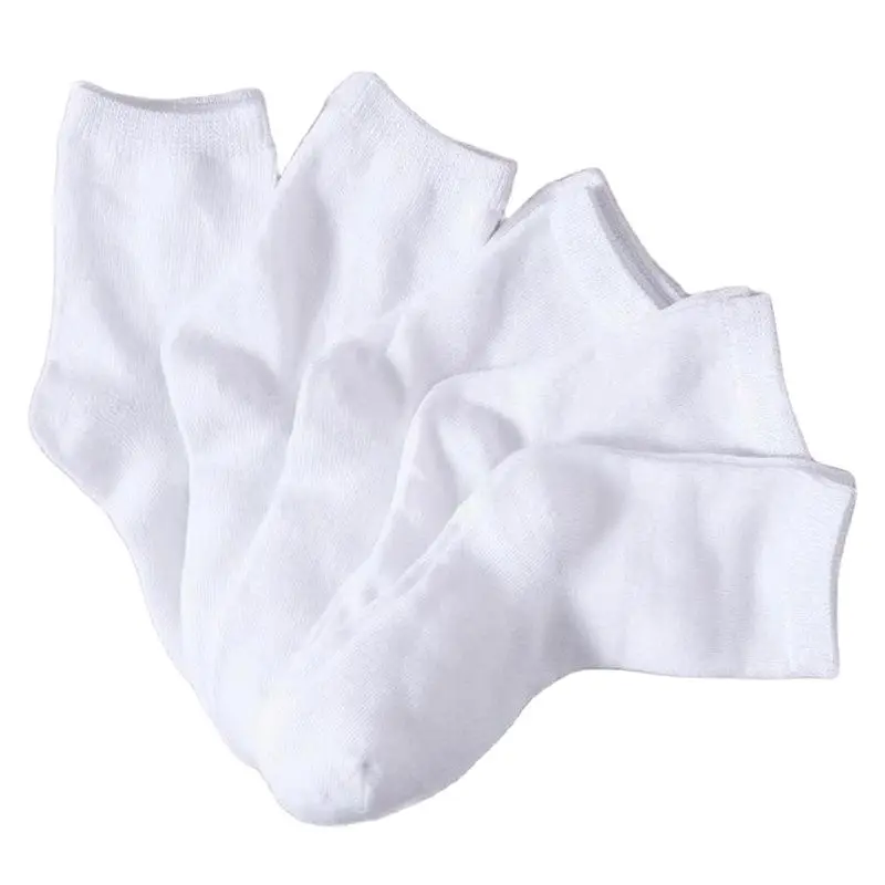 10Pairs Kids Pure White Sock Baby Boy Girl Solid Breathable Cotton Sport 1-9Years