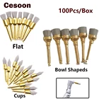 100 шт.кор. зубная щетка для полировки, задвижка из глиноземного материала, плоские чашечки, тип чаши, полировщик, предсказательные щетки для наконечника под углом