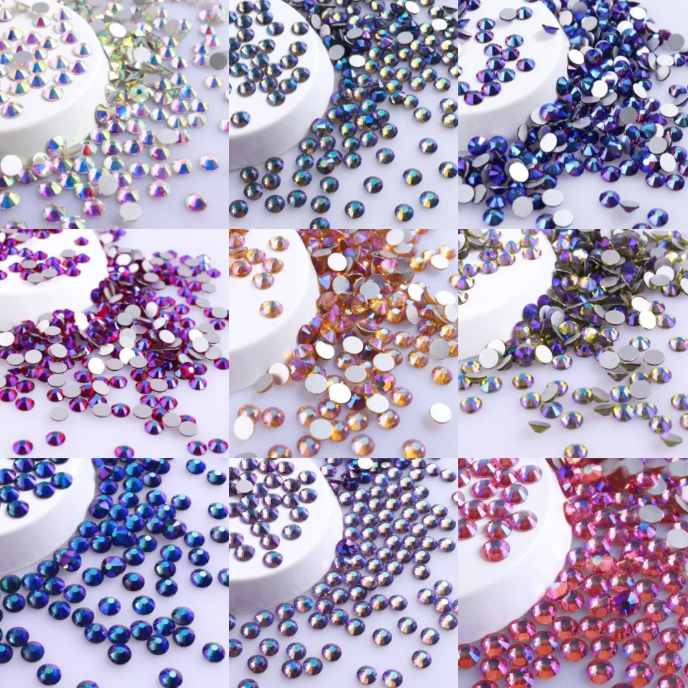 

SS3-SS20 Top Quality Glass Non Hotfix Rhinestone Flatback Glitter Crystal AB Strass Stone DIY Accessories for Clothes Nail Deco