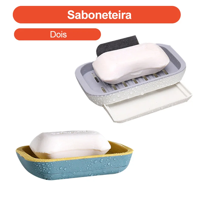 

Double-Layer Pull-out Drain Soap Holder Wall Hanging Soap Dish Bathroom Punch-Free Soap Holder Put Soap Dish