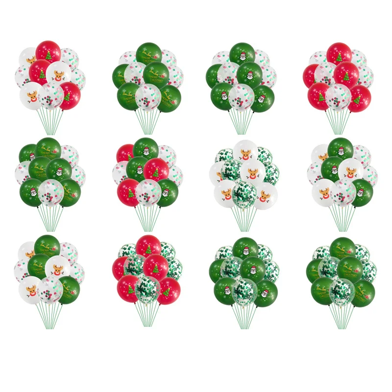 

10pcs Christmas Balloons Set Santa Claus Merry Christmas Latex Balloons Festive Christmas Decoration Wholesale Set