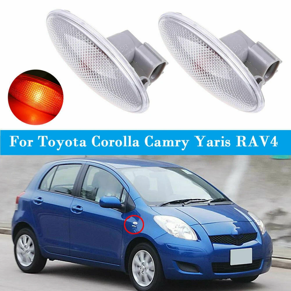 

Fit For Toyota 2005-2011 2Pcs DC 12V Turn Signal Light Side Marker Lamp Amber Blinker Car Light 81730-0D032