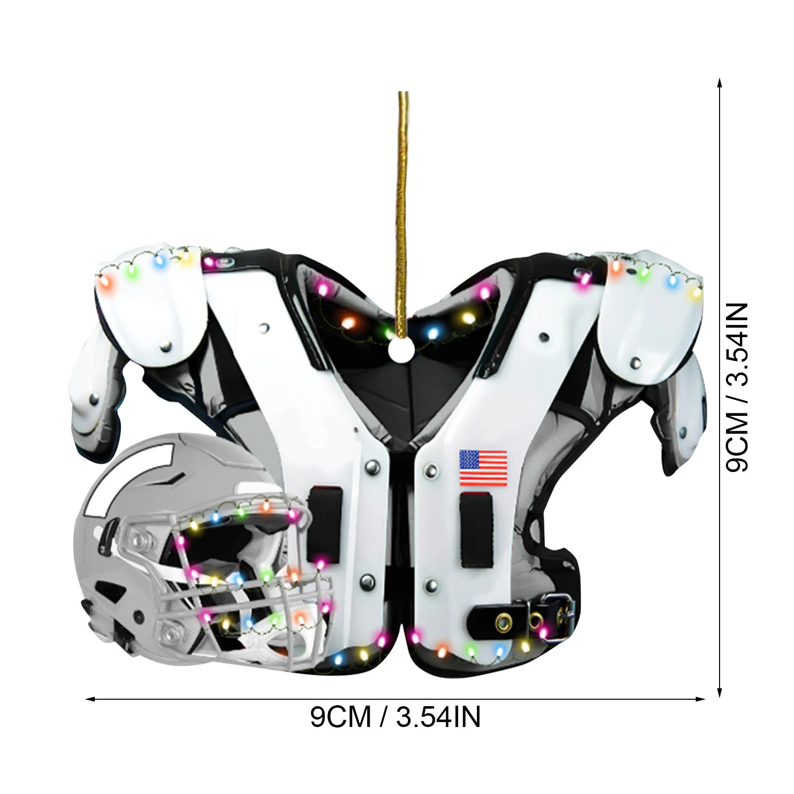 2022 DIY American Football Shoulder Pads And Helmet For Christmas Tree Decoration Car Rearview Mirror Pendant Crafts Collection |