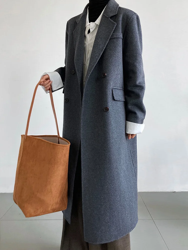 

Парка женская Длинная шерстяная свободного покроя, с длинным рукавом, на осень/зиму, 2022