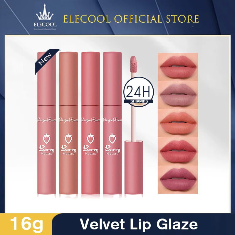

1pc Liquid Lipstick Matte Velvet Lip Glaze Waterproof Sweatproof Long Lasting Non-stick Cup Natural Lip Tint Korean Makeup