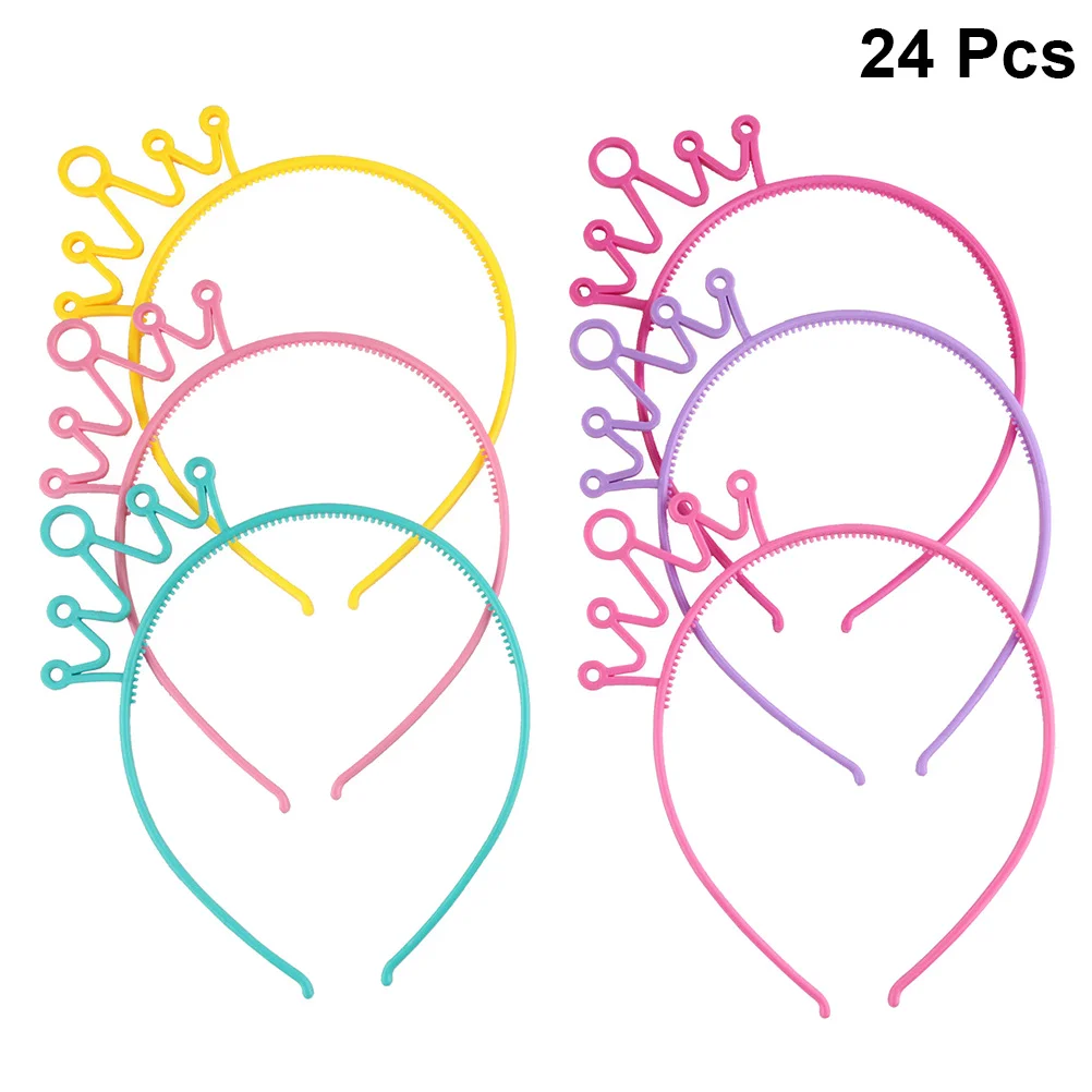 

24 шт., детская пластиковая Тиара для дня рождения