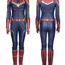 Captain Carol Cosplay Costume Halloween Masquerade Heroine Jumpsuit Team Leader Outfit Full Set with Boots Leather Suit 