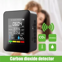 5 in 1 co2 meter air quality monitor digital temperature humidity tester carbon dioxide tvoc hcho gas detector multifunctional