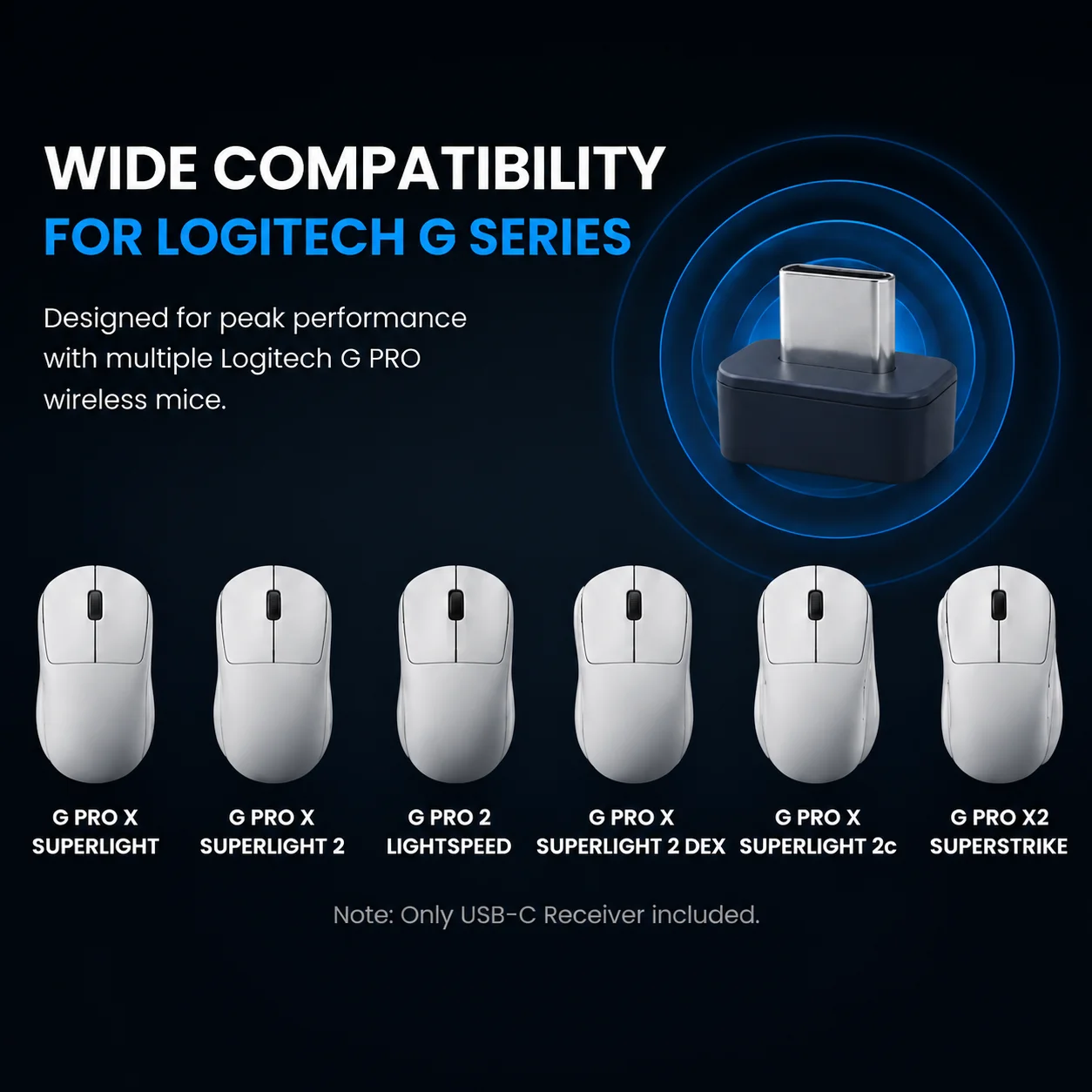 Фото USB-C приемник для Logitech G PRO X SUPERLIGHT/SUPERLIGHT 2/G PRO 2 LIGHTSPEED - USB-C адаптер для мыши, адаптер для приема сигнала №4