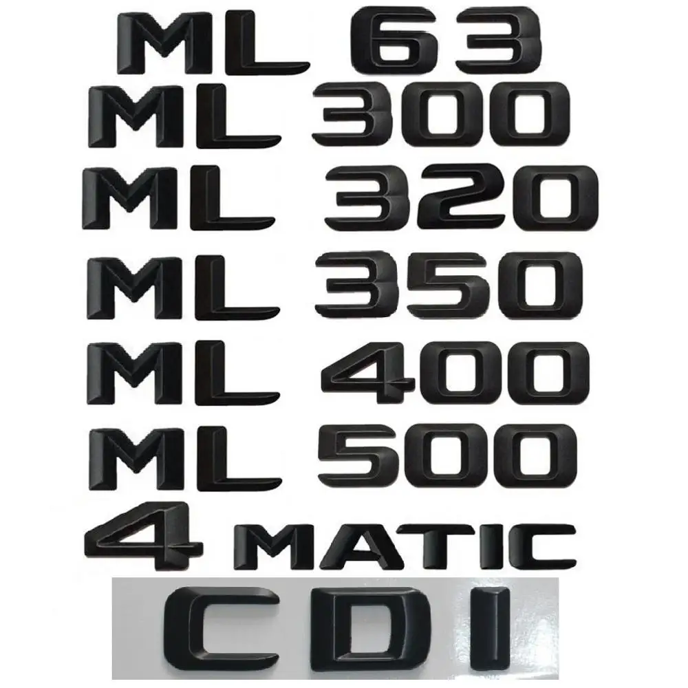 Фото 3D-буквы для эмблем Mercedes-Benz ML55 ML63 AMG ML250 ML280 ML300 ML320 ML350 ML400 ML420 ML430 ML450 ML500 ML550 CDI 4MATIC №1