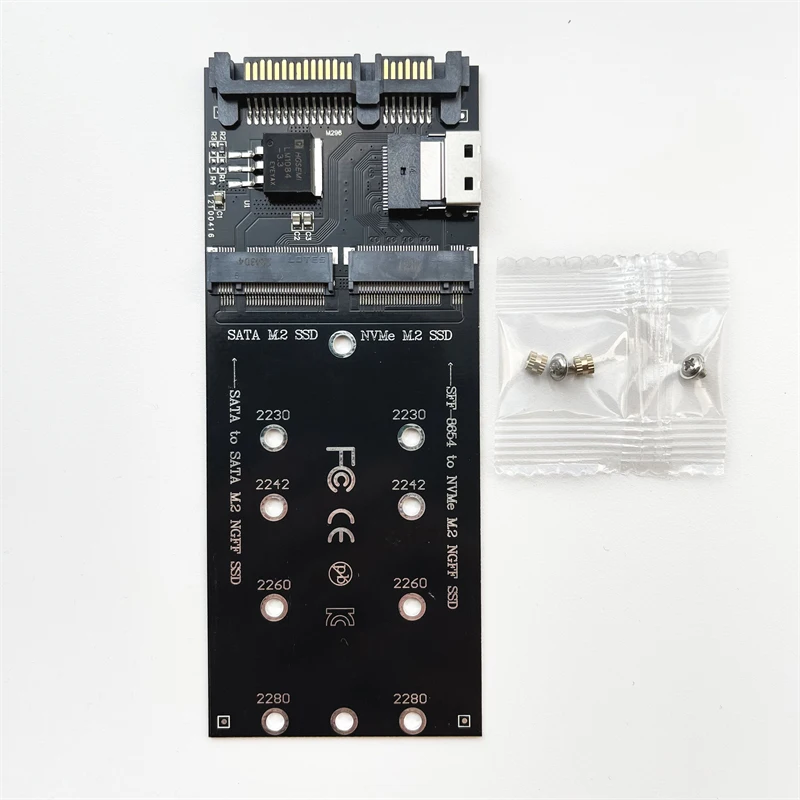 Конвертер M.2 SATA SSD в + M2 NVME SFF-8654 22-контактная карта расширения для настольной