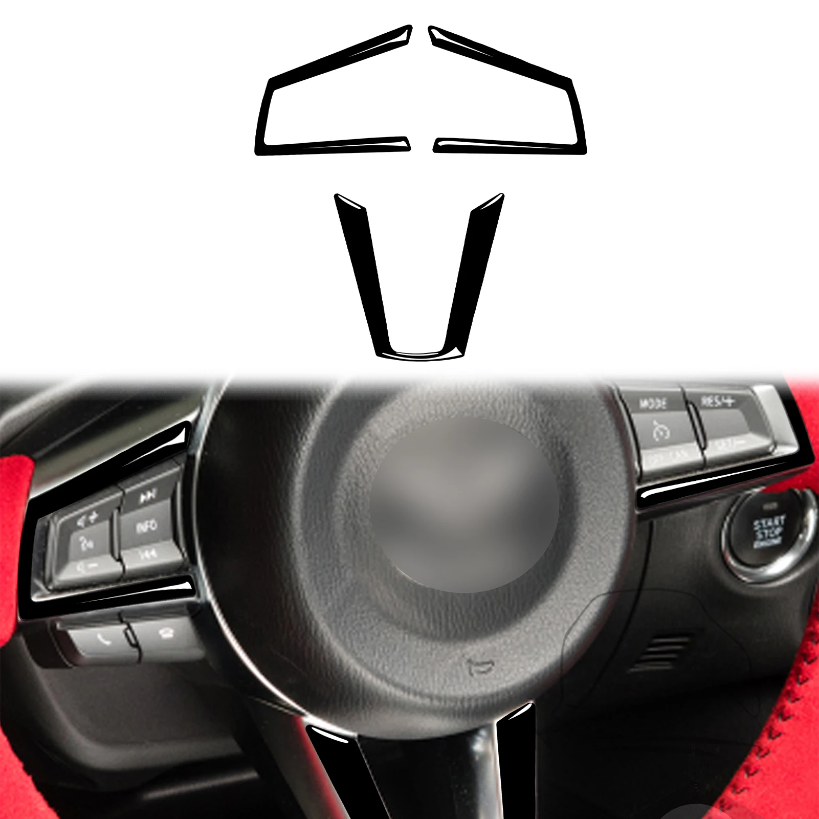 

Декоративная накладка на руль для Mazda Mx-5 2016 2017 2018 2019 2020