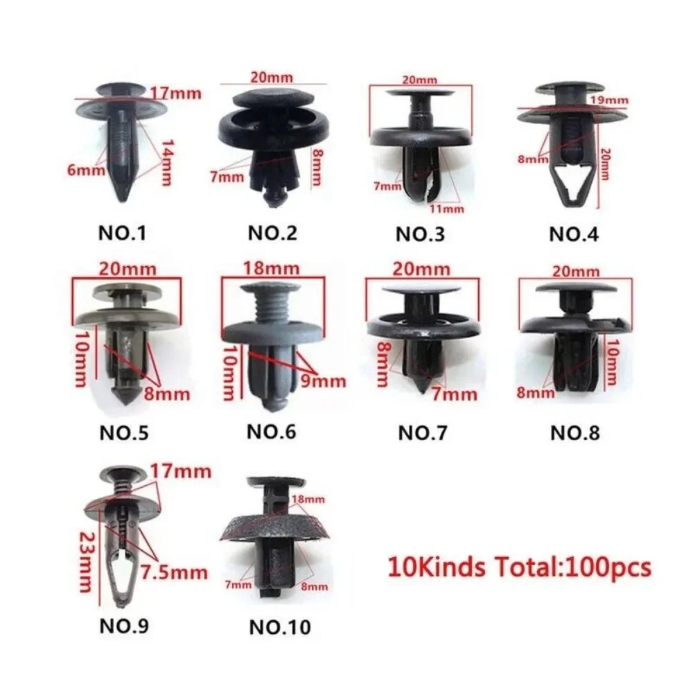 100 шт. зажимы для бампера фиксатор крыла автомобиля Фиксатор заклепки панели