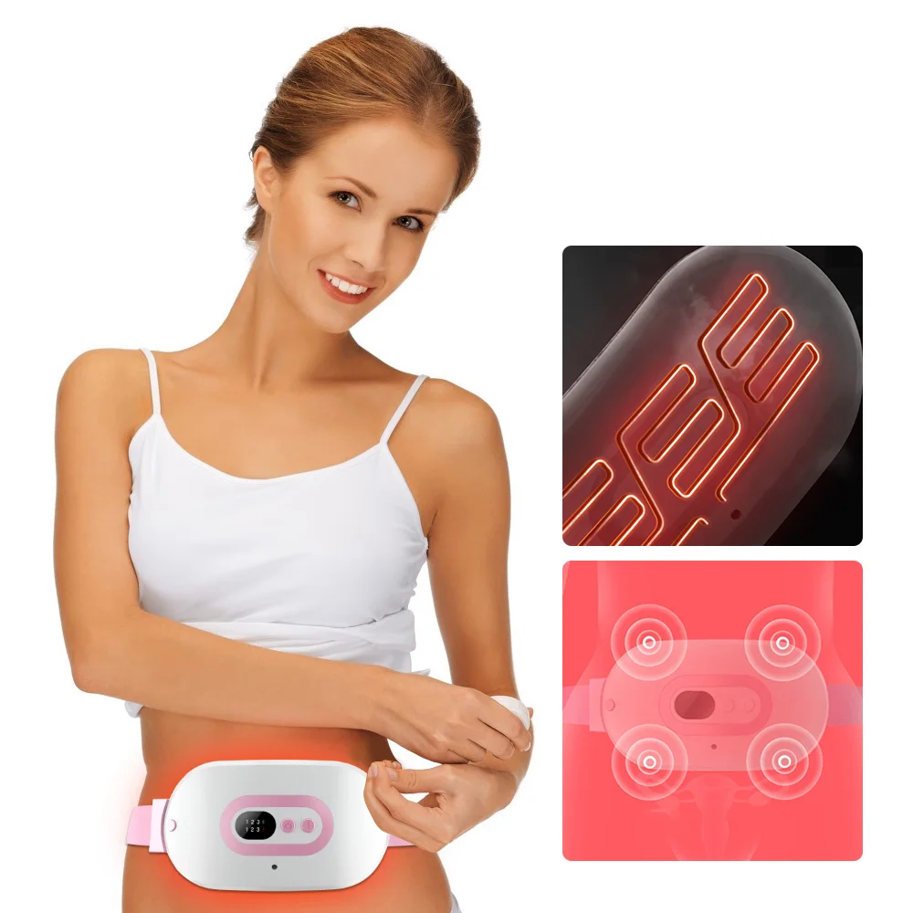 

Electric Relieve Menstrual Pain Warm Palace Belt Heat Uterus Acupoints Vibration Abdominal Heating Massager Waist Belly Massage