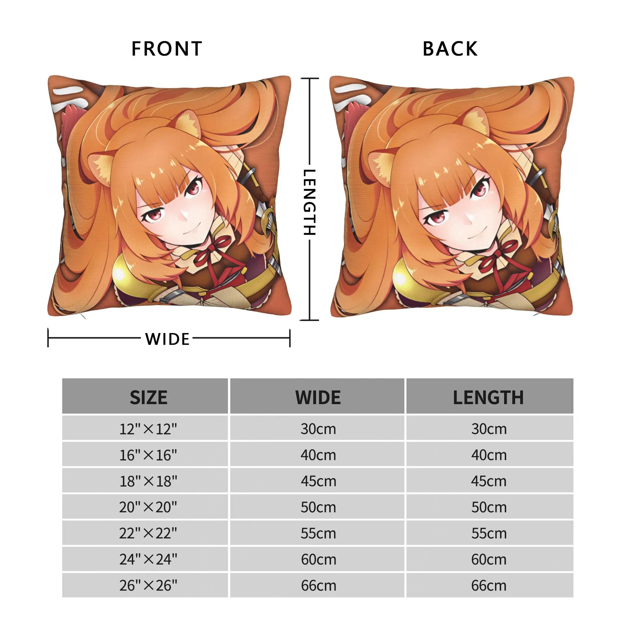 Фото Наволочка Raphtalia S-Shield Hero TRotSH – милая, забавная и удобная наволочка для дивана в гостиной. №3