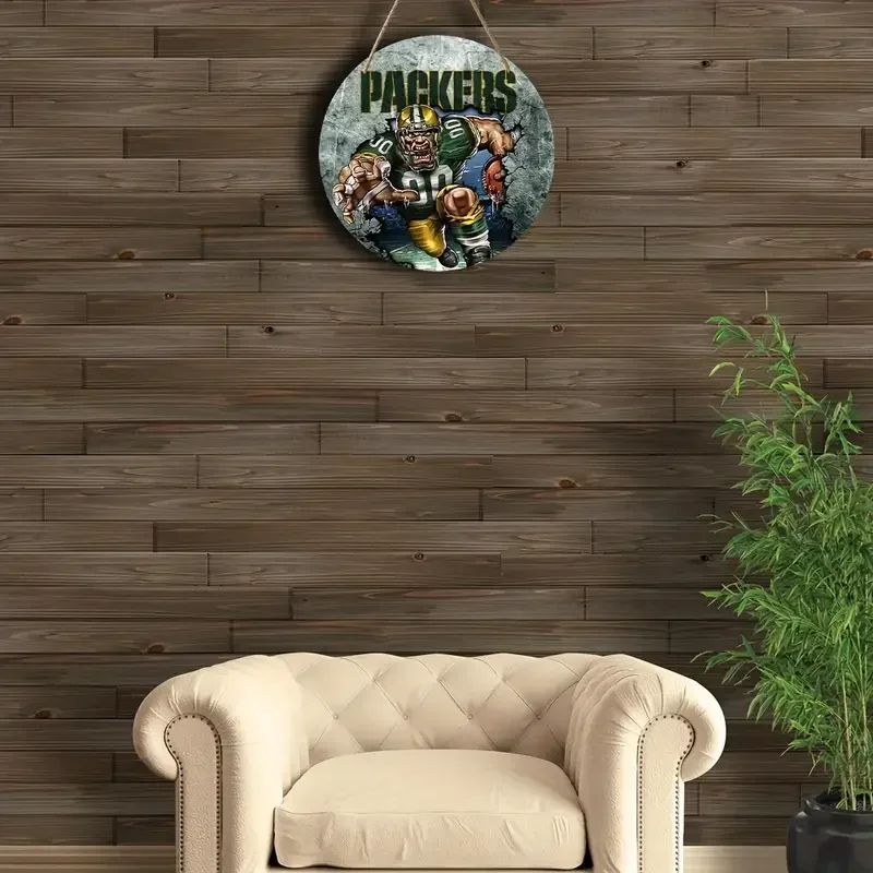 Круглый деревянный знак американского футбола домашний праздничный праздник
