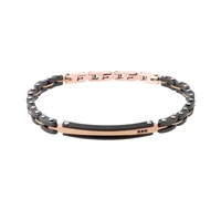 runda men black ceramic bracelet chain adjustable stainless steel parts wristband match zircon mens charm jewelry