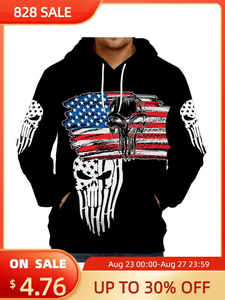 

2023 AliExpress summer new American flag pattern series 3d digital printing casual men's short-sleeved T-shirt