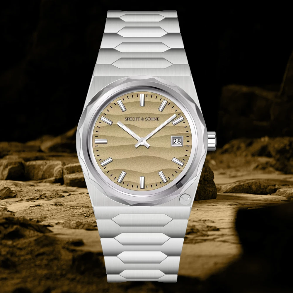 Specht &amp Söhne 2024 Новые классические кварцевые часы в стиле ретро с циферблатом Sand Dune