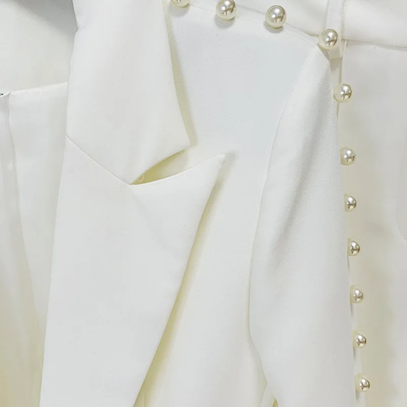 Women's Suit Set 2 Piece Fashion Spring and Autumn Temperament Celebrity Pearl Nail Beading One Button Jacket+Flared Pants