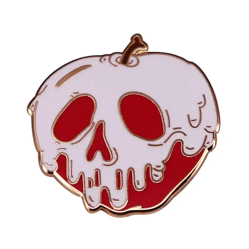 

Halloween Funny Skeleton Apple Metal Enamel Clothes Hat Bag Coats Lapel Badge Brooch Pin