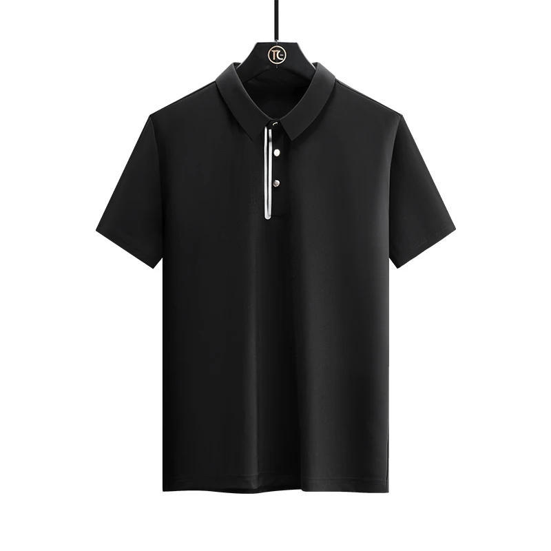 

Mens 2022 Ice Silk Short Sleeve T-Shirt Large Men Loose Sports High Quality Ice Silk Polo Men Business Quick Drying T-shirt Men