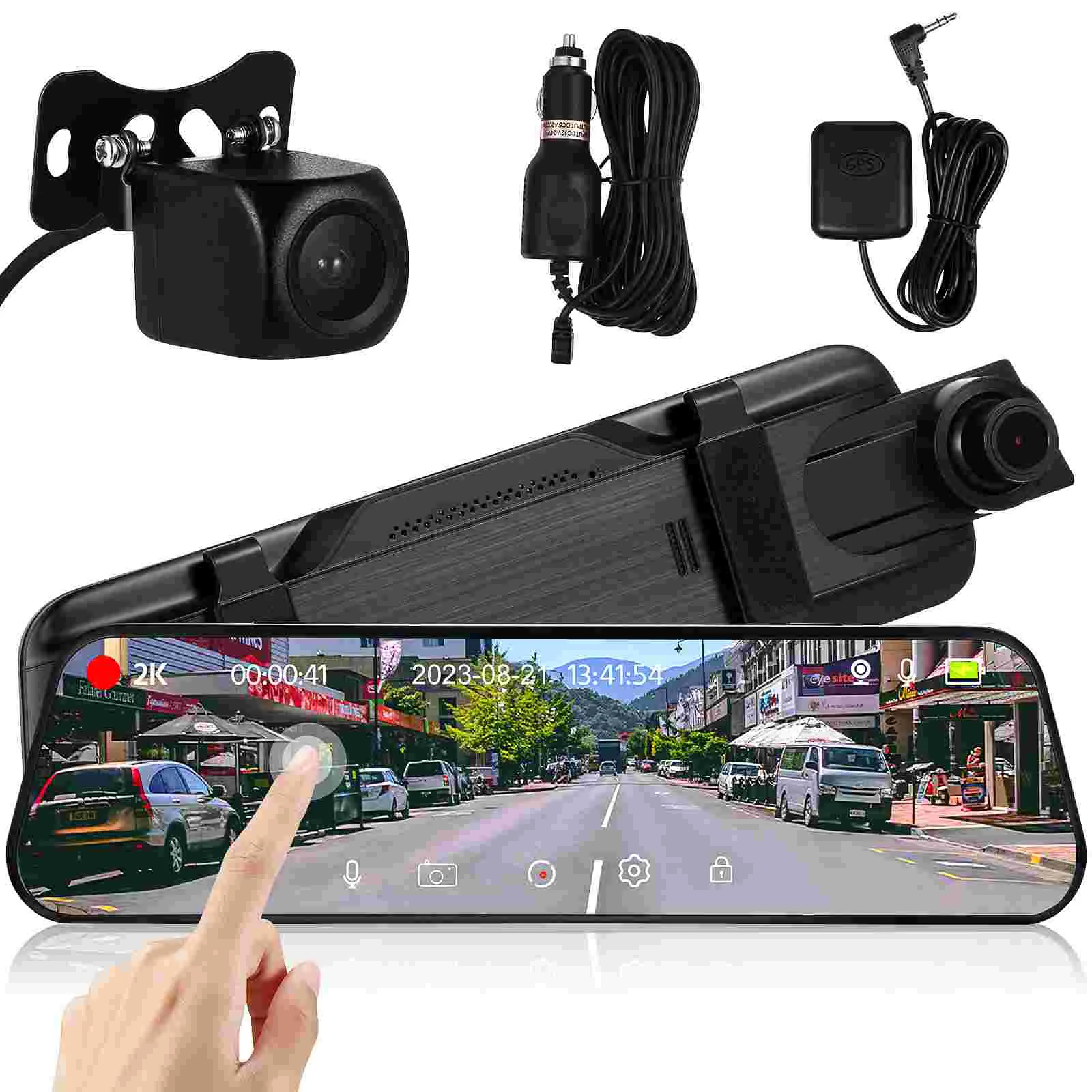 

Reversing Camera Dash Inside And Front Streaming Media Mirror Car Back Vehicle Rear Abs Driving Recorder Backup