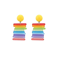 cute rainbow summer style earrings simple colorful drop earring womens jewelry