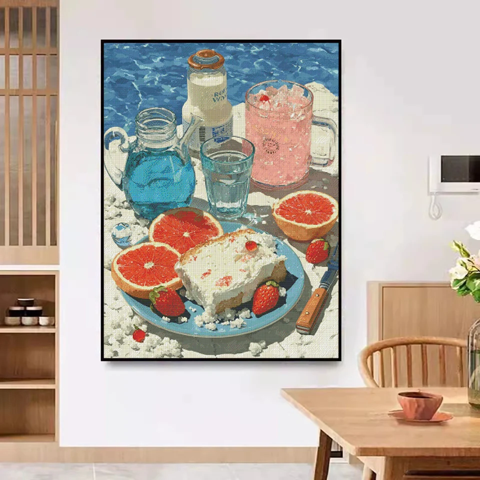 Фото Набор для алмазной вышивки Cake Diamond Painting: высококачественная полная квадратная алмазная мозаика с эффектом сказочной пыли, кристаллы, мозаика в виде еды, набор для вышивания крестиком, подарок, новинка №3